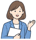 書類を手に説明する担当者のイラスト